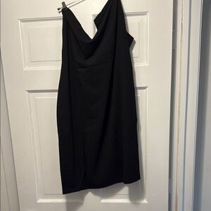 Source Unknown Black One Shoulder Dress